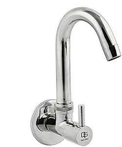 QUICK SILVER Delta Brass Sink Cock with Swivel Spout (Chrome Finish)