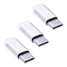Produktbild Typ C auf Micro USB Adapter (Drei Pack) fur LeEco Le 1s / Le 2 / Le Max 2 / 2 Pro | Lade und Datenübertragung Micro USB auf USB-C Steckeradapter ( Silber )