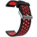 Produktbild Emibele 20mm Allgemein Uhrenarmband, Premium Weiches Silikon Verstellbarer Ersatzgurt für 20mm Sport Strap, Schwarz & Rot