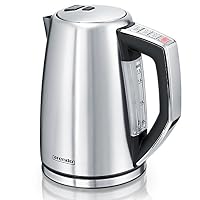 Arendo - Edelstahl-Turbo-Wasserkocher (3000 Watt) inkl. vier wählbare Temperaturstufen