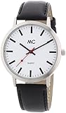 MC Timetrend Herren-Armbanduhr 'Bahnhofsuhr' Analog Quarz Leder 26153
