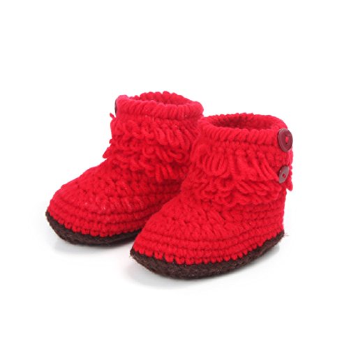 Malloom® Lovely High-top Tall Boots Shoes Comfortable for 3-12 months baby (Red)