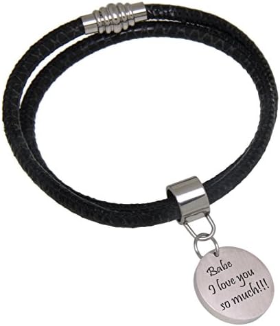 Imitation Leather Double Wrap Bracelet Stainless Steel Clasp with Engraveable Plate