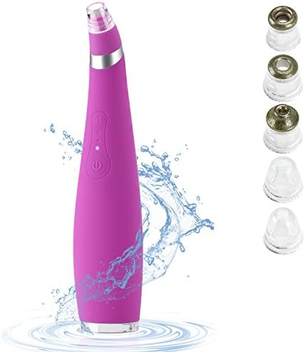 Blackhead remover, Rainlax Electronic Facial Pore Cleaner Acne Remover Comedo Vacuum Suction Machine Rechargeable Skin Peeling Comedone Extractor Set [Upgraded Version with Waterproof Design] (Purple)