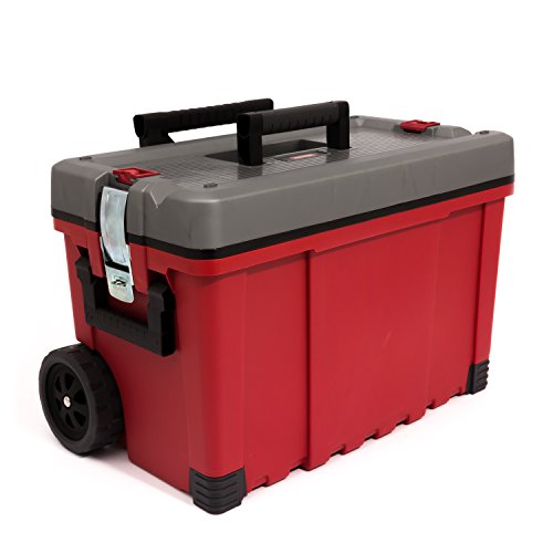 Keter Werkzeugkasten 25" Hawk Karre rot grau Werkzeugkoffer Trolley Rollen