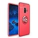 Produktbild Coollee Samsung Galaxy S9 Plus Hülle Silikon Ultra Dünn TPU Weich Handyhülle Bumper Backcover mit Metallisch Ring Ständer 360° Drehbarer Finger-Halterung Kickstand Kompatibel mit Magnetic Car Mount, Silikonhülle Schutzhülle Case Schmaler Anti-Scratch Anti-Fingerprint Etui Smartphone Metallring Halter Handy Tasche Hüllen Schale für Samsung Galaxy S9 Plus/S9+, Rot