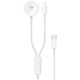 DUDAO A12MAX 20W PD 2-in-1 Smart Magnetic iWatch & iPhone Charger PD Fast Charging Type C 1.2M Cable Compatible with iWatch Series 8/7/6/SE/5/4/3/2/1, & iPhone 14/13/12/11/X/XS/8/7/6 Airpods