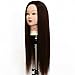 Neverland Beauty 26" Long Smooth 100% Synthetic Medium Brown Hair Hairdressing Equipment Styling Head Doll Mannequin Training Head Tools Braiding Cutting Student Practice Model with Clamp #4 UK Stock