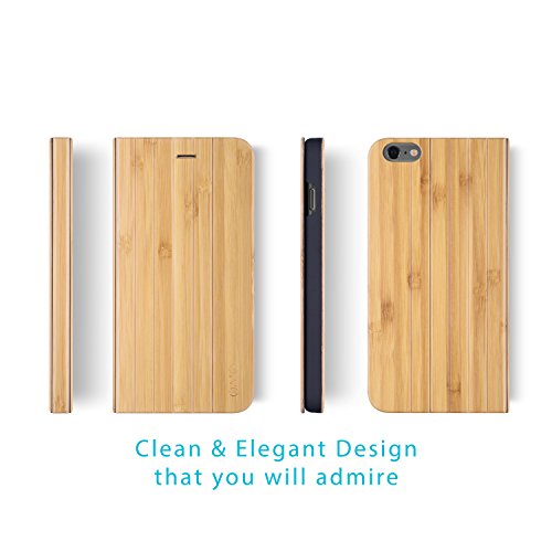 iATO Natural Ormosia Wooden Protective Cover. Unique & Classy Woodgrain Accessory Compatible with iPhone 6s Plus / 6 Plus