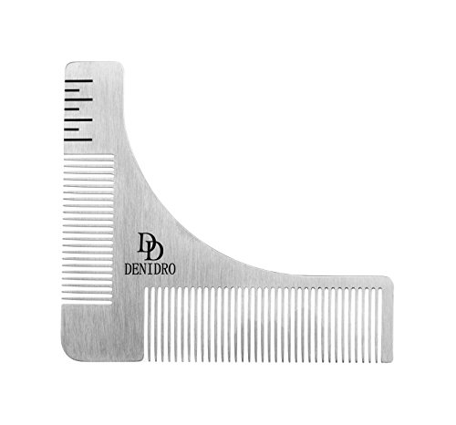 Premium Denidro Edelstahl Bartschablone | in edler Verpackung und hochwertigem Samtbeutel | mit Symmetrie Hilfe für perfekte Konturen | Mit Anleitung | Geschenkidee - 3