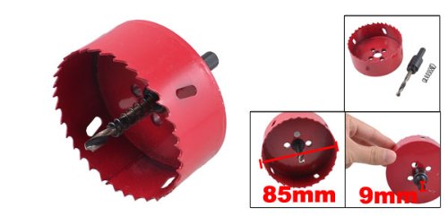 6 mm Twist-Bohrer Holz Eisen Schneiden 85 mm Durchmesser Bimetall Lochsäge Rot Schwarz - 2