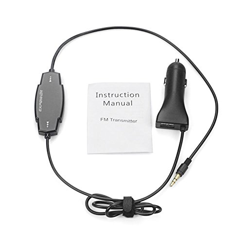 Expower® Radio Adapters Wireless FM Transmitters for Car with 3.5mm Line-in and Car Charger Adatpers USB for iphone 6/5, Samsung Galaxy S6/S6 Edge with Hands-free, Music Control Function