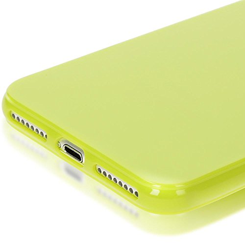 iPhone 8 Plus 7 Plus Funda Carcasa de NALIA  Protectora Movil TPU Silicona Fina Bumper  Goma Cubierta Jelly Cobertura Delgado Cover Phone Case para Telefono Apple iPhone 7  8  - Ne  n Verde Amarillo