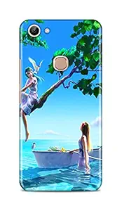 #CoolPanda Polycarbonate Girly Blue Hard Back Case Cover for VIVO 1803 - Blue