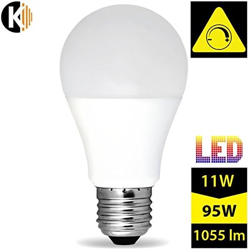 Kwazar Leuchte lamp, can be dimmed, LED SMD lamp, A60 11W - 1055lm (replacement 95W) E27 230V warm white, 220° beam angle