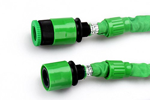 Flexibler Gartenschlauch Latex Knickfest Wasserschlauch mit Sprühpistole/Brause – Länge 7 bis ca. 22,5 m oder 10 m bis ca. 30 m, dehnbar – kein „Schlauchsalat“ Farbe Frei Wählbar (22,5 Meter, Grün) - 7