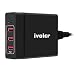 Produktbild iVoler 75W USB Type C Ladegerät mit Power Delivery, 60W USB-C Port + 15W 3 USB Ports für iPhone X / 8 / 8 Plus / 7 / 6S, Nintendo Switch, Apple Macbook (29W), ChromeBook Pixel, Nokia N1 Tablet, Samsung Galaxy S8/S8+/A3 2017/A5 2017, Huawei P10/P10 Plus/P9/P9 Plus/Honor 9/8, LG G6/G5, Asus Zenfone 3, Nexus 6P/5X, Oneplus 2/3/5, Xiaomi Mi 5/6, Handy,Tablet und andere Type-C Unterstützte Geräte (Schwarz)