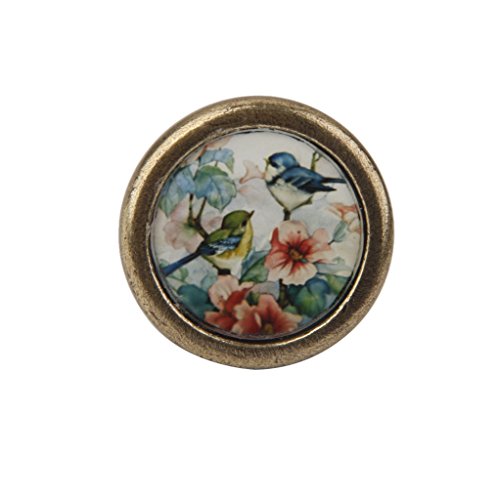 Vintage Knopf Schranktür Schublade Bin Griff Hardware – bird Und Blumen - 2