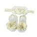 Cute Foot Flower Barefoot Sandals+Headband Baby Set Baby Elastic Hair Bands Infant Kids Headbands(4 pcs)