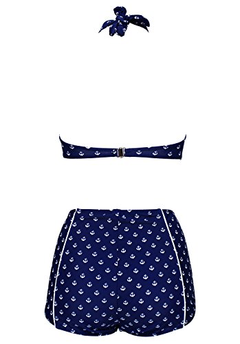 Damen Retro Badeanzug Bademode Bikini Set - 6
