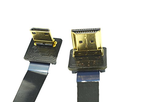 FPV HDMI Kabel Mini HDMI männliche Schnittstelle 90 Grad zum Standard HDMI Mann 90 Grad für bürstenlose Kardanische Handgriff Kardanische Drohne dsrl Kardanische Multicopter Luftbild Fotografie schwarz 20cm - 3