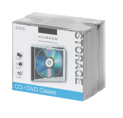 Preisvergleich Produktbild Vivanco CD / DVD Jewel Case (10-er Pack) schwarz