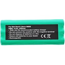 Batteria Ni-MH 14.4V 4.0Ah Per Dirt Devil Libero M606-M613, Sostituisce 0606004, R1-L051B, NC5755-944