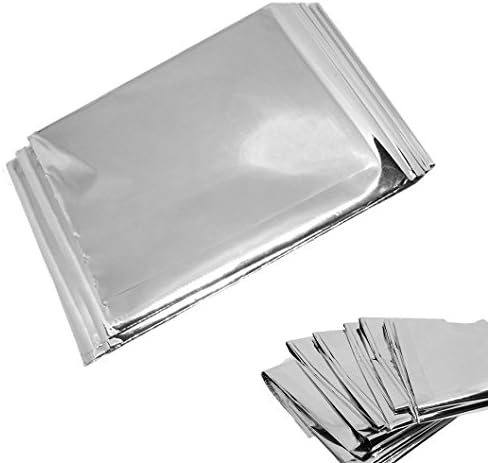SEARCHALL 4-Pack Extra Large Emergency Mylar Blanket 84" X 52" Silver Space Blanket Designed for NASA Essentials for Outdoors Hiking Survival Marathons or First Aid
