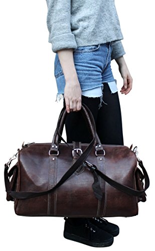 Gusti Leder nature „Robin“ Reisetasche Handgepäck Sporttasche Wochenendtrip Tasche Umhängetasche Ledertasche Freizeittasche Groß Stylisch Lederreisetasche Henkel Damen Herren Vintage Retro Style V26 - 5