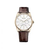 Hugo Boss Herren Analog Quarz Uhr mit Leder Armband 1513125