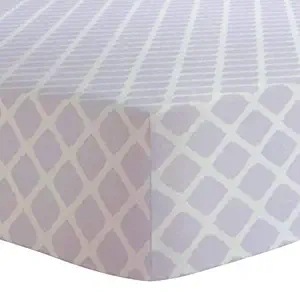 Kushies Baby Fitted Change Pad Sheet, Lilac Lattice