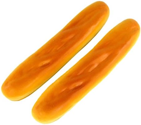 JEDFORE 11 Inches PU Material Lifelike Fake Cake Artificial French Long Bread Play Food for Home House Kitchen Party Decoration (2 Pcs)