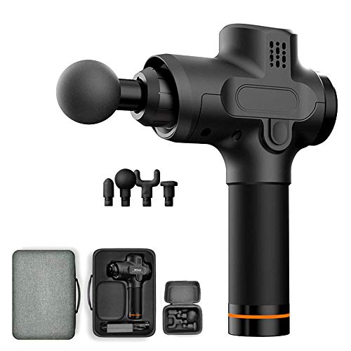Preisvergleich Produktbild JQWQJ Massagepistole Muskelmassage Fitness Muskelentspannungsmittel Stromschlag Tiefenvibrationsentspannung 6H Batterielebensdauer - Mit 6 Vibrationsmodi und 4 Massageköpfen