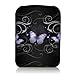 Produktbild Luxburg® Design Tasche Hülle Sleeve für Kindle Paperwhite Kindle Voyage / Vision 3 HD / Vision2 / Vision 1 / Shine 2 HD, Pocketbook Touch Lux 3, Motiv: Schmetterlinge und florale Ornamente auf Schwarz