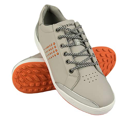 Zerimar Chaussures de Golf pour Hommes | Chaussures de Sport pour Hommes | Chaussures de Sport pour Hommes | Chaussure de Golf en Cuir| Chaussure de Sport | Couleur Gris Clair Taille 41