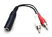 Produktbild M (Core 10 cm Twin 2 x RCA Phono-Stecker auf 6,35 mm 1/10,2 cm Buchse Klinkenbuchse Adapter AUX Splitter Kabel führen.