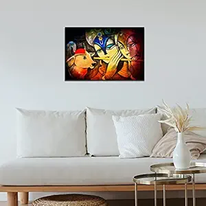 Nidhi Creatives Radha Krishna Home Decorative Religious Gift Item 12 inch x 18 inch wall Painting For Living Room, Office , Hotel (1 Piece) NC-RK-110