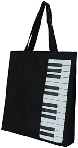 Katomi New Women Black Piano Keys Music Tote Bag Shopping Bag Hobos Shoulder Bag