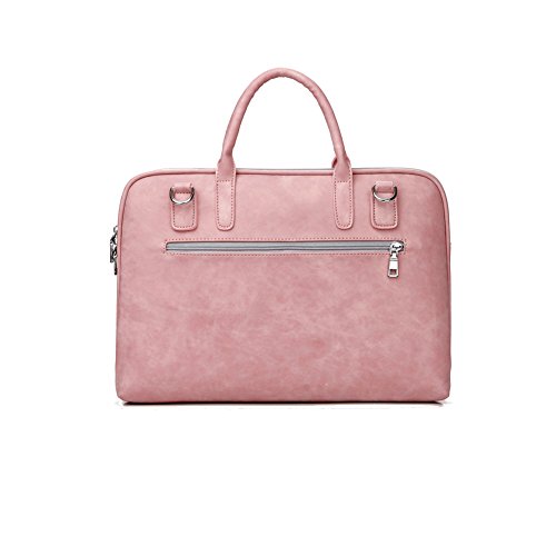 Zetiy 14 Zoll PU Leder Laptoptasche Notebooktasche Messenger Bag Umh  ngetasche Aktentasche Laptop Tasche H  lle Sleeve Case Rosa