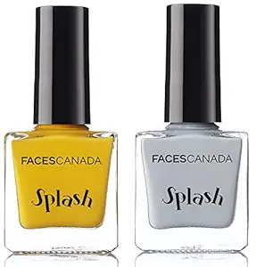Faces Splash Glossy Nail Enamel, Sunny Side Up 51, 8 ml and Faces Glossy Splash Nail Enamel, Dove 38, 8 ml