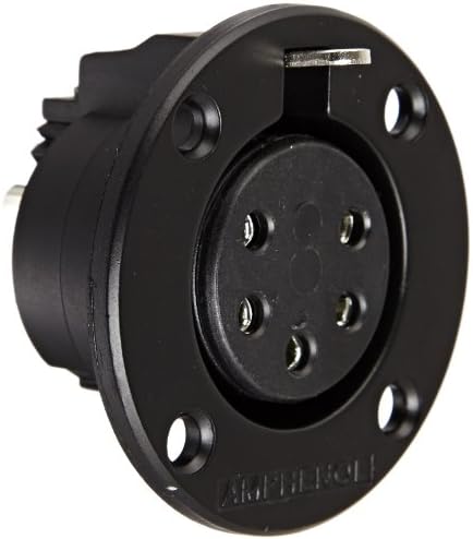 Amphenol Audio EP-5-13PB EP Female chassis Mount Connector, Round Flange, Machined Contacts, Metal Shell