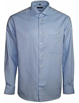 Eterna Herrenhemd Langarm Comfort Fit Blau Businesshemd Büro Hemd Freizeit Hemden Bügelfrei Baumwolle XXL/45