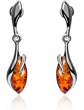 Bernstein Sterling Silber Marquise Ohrringe