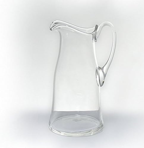 SOLAVIA Clear Glass Hand Crafted Jug and Handle 26 cm high 2.5 L Bistro Serving Drinks Jug