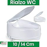 RIALZO WC ALZAWATER 14 CM Con Coperchio COMODO AUSILIO BAGNO PER ANZIANI E DISABILI ALZA WATER UNIVERSALE - Originale Cura Farma
