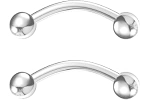 Body CAC 14G/16G/18G Titanium Bent Curved Barbell Banana Bar,Rook Bridge Helix Eyebrow Rings Piercing Jewellery 6mm/8mm/10mm/12mm