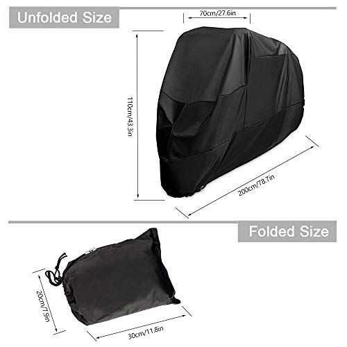 Preisvergleich Produktbild ZhongYe Fahrradabdeckung Wasserdicht Fahrradgarage Fahrrad Schutzhülle Universal Fahrradschutzhülle für 2 Farräder aus 190T Nylon Faltbar Staubdicht Regen Windschutz UV Schutz