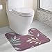 Produktbild Hoklcvd Rosa Aquarell Blatt U-förmige Toilette Boden Teppich Rutschfeste Toilette Teppiche Badezimmer Teppich