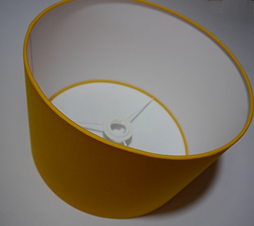 Lampenschirm rund, 30/30 cm, ca. 20 cm hoch, Art. 3001, reine Baumwolle (gelb), für E14 & E27 geeignet - 4