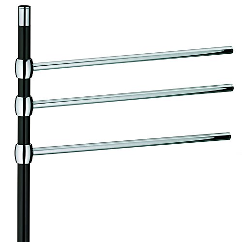 Kela 21443 Handtuchhalter, 3 Arme, Rostfrei, Verchromtes Metall, 83 cm Höhe, Biago, Schwarz/Silber - 4